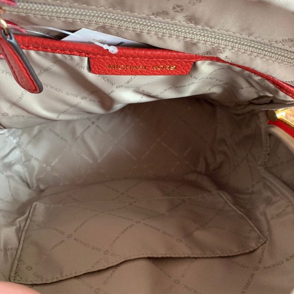 Michael Kors Studded Erin Medium Backpack Red - Picture 4 of 5